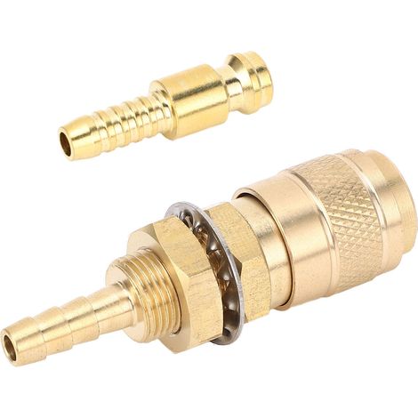 Adaptateur de gaz à refroidissement par eau en laiton, raccord rapide gaz-eau pour torche de soudage PTA DB MIG TIG 6mm/0,24in (1/5)