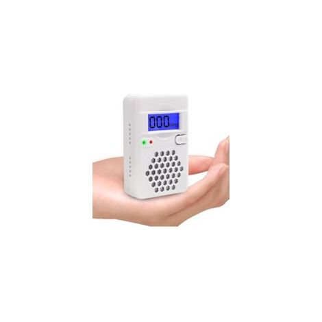 Kohlenmonoxidmelder mit digitalem LCD-Display, CO-Melder mit austauschbarer Batterie, Test-Reset-Taste, Batteriestandsanzeige, tragbar, U-konform – Crezuo