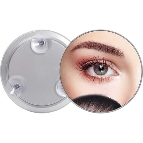 Miroir de maquillage grossissant x30 - Blanc, portable, avec ventouse pour une application de maquillage précise (1/5)