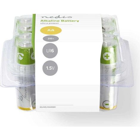 Pilas alcalinas aa 15 v cc paquete de 20
