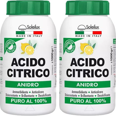 2X Acido Citrico Anidro 1kg Prodotto Ecologico (1/4)