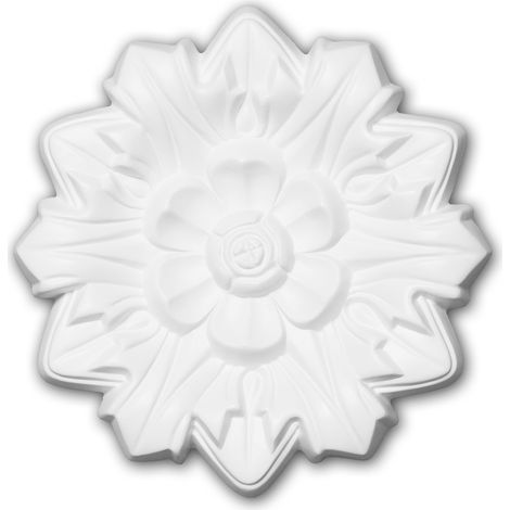 Rosetón 156011 Profhome Elemento para techo Elemento decorativo estilo Neorrenacimiento blanco Ø 19,8 cm (1/5)
