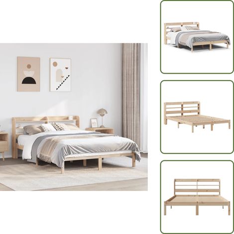 Cadre de lit sans matelas 135x190 cm bois de pin massif - Cadre De Lit - Cadres De Lit - Lit - Lit Double