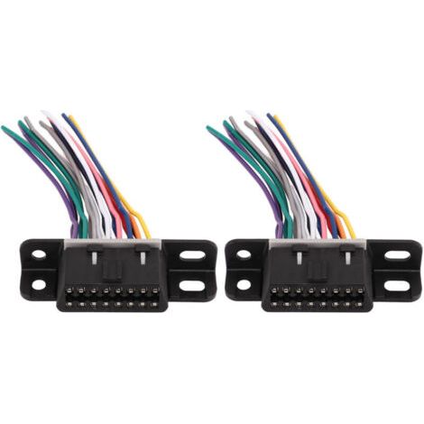 Connecteur femelle de Diagnostic OBD2 16 broches, 2 pièces, prise de voiture universelle adaptée à la plupart. (1/4)