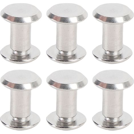 Kit de 50 rivets et vis M4 en acier inoxydable, écrous plats ronds pour taquets de clôture, pour le travail du cuir et la reliure, 5 x 8 x 9,5 mm (1/5)