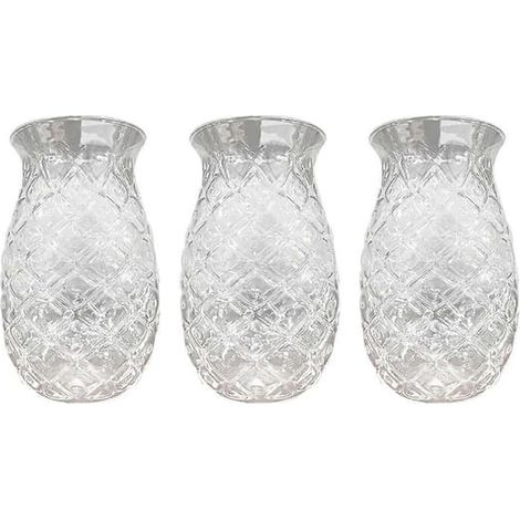 Lot de 3 verres à cocktail ananas en relief, verres à jus pour cocktails et boissons (1/5)
