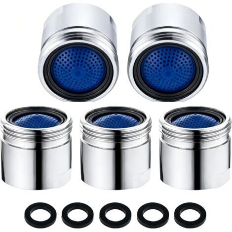 5-Piece M18 Multifunctional Stainless Steel Faucet Aerators — Water-Saving Faucet Aerator with Filter, Kitchen Faucet Nozzle & Bathroom Faucet Nozzle, Compatible Faucet Aerator (1/5)