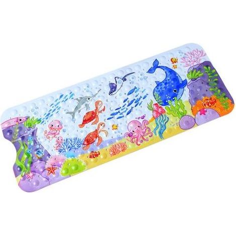 200 Ventouse 100x40cm Tapis de Baignoire Antidérapant Bebe, Tapis de Bain Anti Glisse Tapis de Douche Résistant avec pour Enfants et Bébé, Matériel de PVC sans BPA Lavable en Machine (1/5)