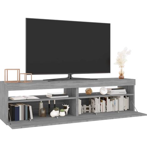vidaXL Mueble de TV con luces LED 2 uds gris Sonoma 75x35x40 cm (1/2)