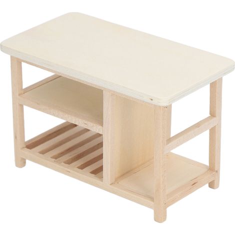 Table de rangement miniature en bois à l'échelle 1:12 pour maison de poupée, non peinte, pour simulation de mobilier de maison de poupée. (1/5)