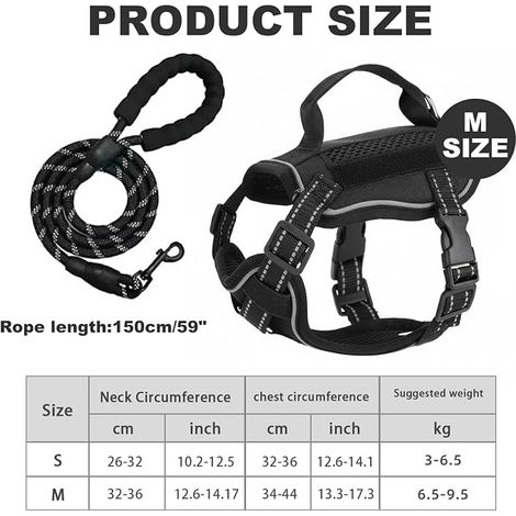 Cat Kitten Harness with Leash, Cat Harness and Lead Set, Anti-Escape Safety Vest Harness with Reflective Strips, Adjustable Walking Harnai/s for Kitten Puppies (M) (1/4)
