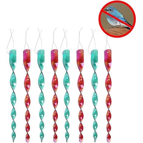 Set mit 8 drehbaren, reflektierenden, tragbaren Stäben zur Vogelabwehr und als Regenkettendekoration (1/5)