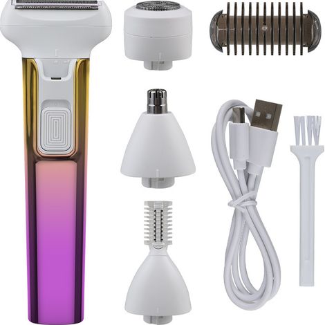 Épilateur Électrique Femme 4-en-1 Rasoir Tondeuse Nez Sourcils avec Écran Numérique Affichage LED Précision Doux (1/5)