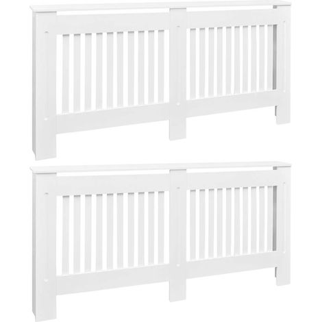 vidaXL Cubiertas para radiador 2 unidades madera de ingeniería blanco 172 cm (1/2)