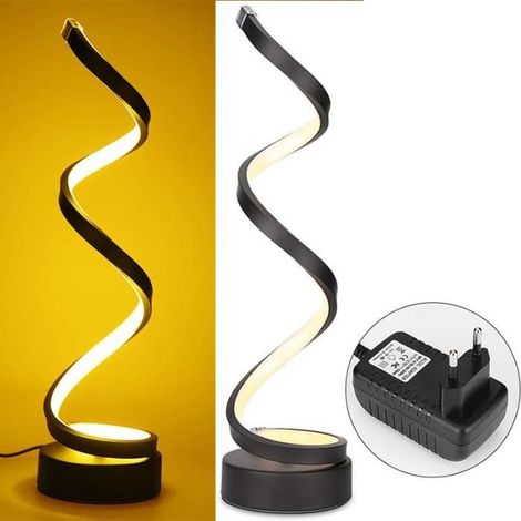 Lampe à poser Spirale LED -12W Blanc chaud - Dimming Lampe de Table - Noir (1/4)