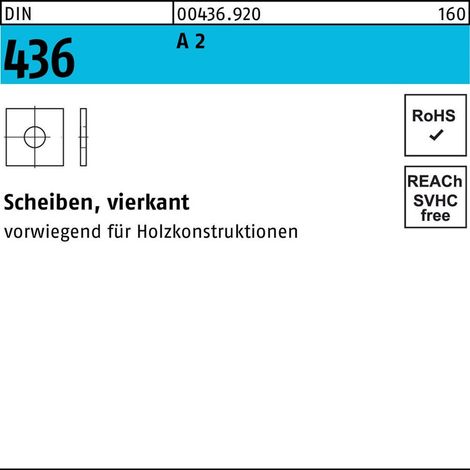 Unterlegscheibe DIN 436 vierkant 11x 30x 3 A 2 100 Stück (1/2)