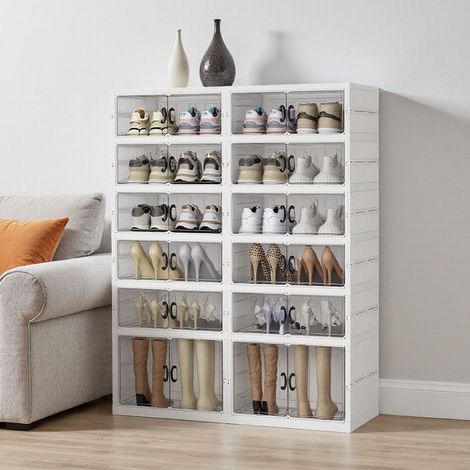Six-layer White No-installation Simple Foldable Storage Cabinet for Home Use 91cm(W) x 35cm(D) x 118cm(H) (1/5)