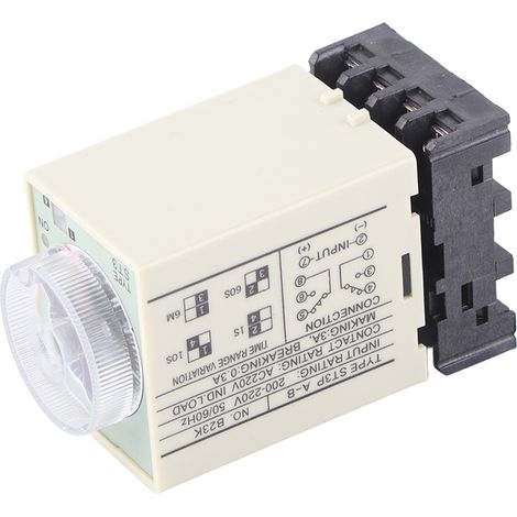 ST3PA‑B 0‑10S Power On Delay Timer Relay Knob Control Time Relay with Base AC 220V