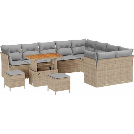Maison Exclusive - Set Divano da Giardino 12 pz 9-Numero di posti (1/5)
