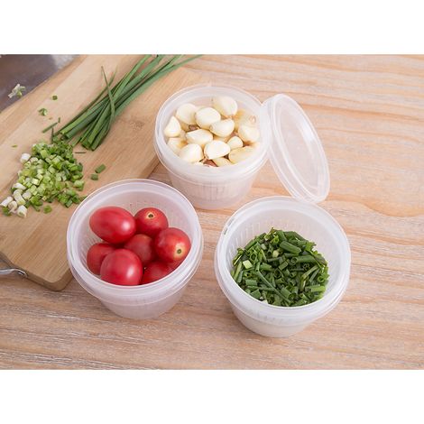 Küchenaufbewahrungsbehälter, kleiner Abtropfkorb, verschlossene Abtropfbox für die Küche, Kühlschrank-Organizer-Behälter mit Deckel (1/4)