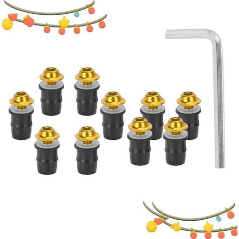 Kit De Vis De Pare-Brise - Aluminium Anodisé Et Caoutchouc - Universel Pour Moto M5x16mm - 10 Pièces (1/5)