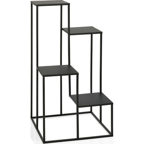 Support plante en métal noir design élégant pour intérieur moderne - noir mat contemporain (1/3)