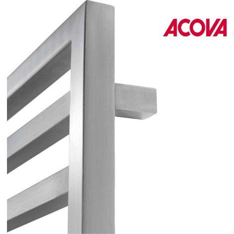 Acova – Sèche-serviette eau chaude inox 393W – Collecteurs carrés 30x30mm – Pression 10 bars – Température max 110°C – Raccordements centraux 50mm (1/2)