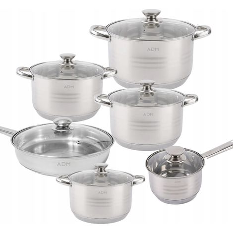Juego de utensilios de cocina de acero inoxidable ADM, 12 piezas