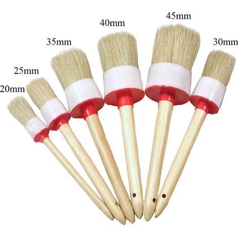 Pinceau à cire pour peinture à la craie, pinceau de peinture pour loisirs créatifs, pinceau pour cire à la craie, art / décoration intérieure / pinceau de nettoyage de voiture, pinceau de détail avec 