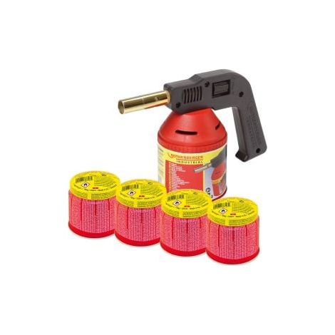 ROTHENBERGER Industrial RoFlame Premium Lötlampe 1.750 °C inkl. 4x C200 Kartusche 330 ml mit ILL System - 1000000981