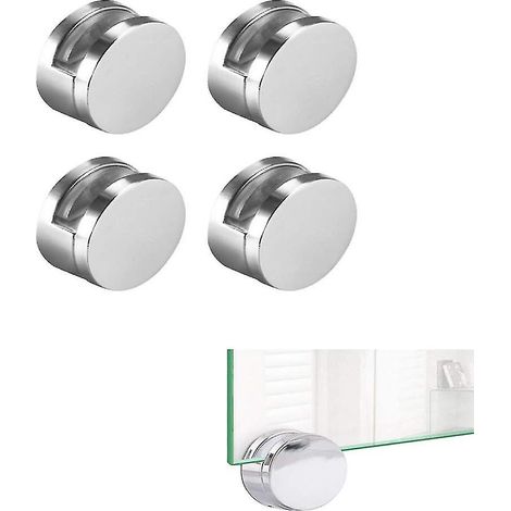 Ensemble de 4 pinces à miroir, supports de fixation pour miroirs muraux ronds (1/4)