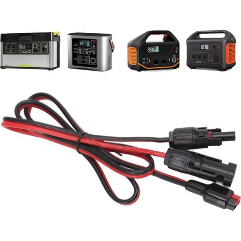 Cordon d'adaptateur pour batterie mobile de stockage d'énergie solaire avec connecteur Anderson 30A pour 360W max - Cuivre pur 12AWG, 1 mètre, 2 conducteurs, isolation PVC 80°C (1/5)