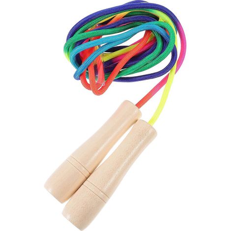 Corde à sauter avec poignées en bois (1 ensemble) pour entraînement en salle de sport et coaching personnel (1/5)