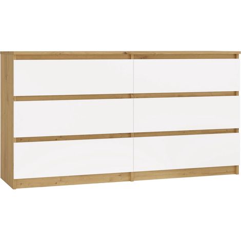 Malwa M6 140 Artisan Oak Chest Of Drawers 6 Drawer Storage (1/5)