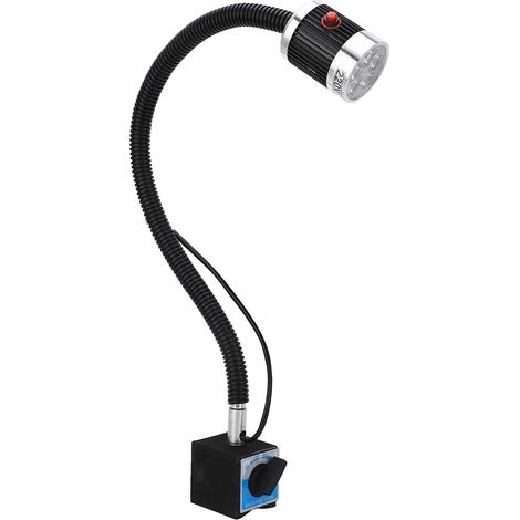 Lampe LED pour Machine-outil, Base magnétique Flexible à col de cygne, haute luminosité, éclairage blanc doux, lumière de tour CNC, AC220V 5W (1/5)