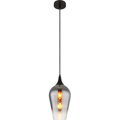 Globo - lámpara colgante - LAVUS - negro - vidrio - Ø 18cm - E27 (1/5)