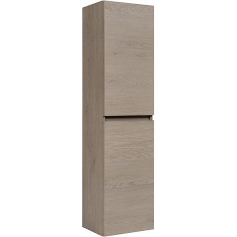 Rodan Hochschrank Bad Eiche Dunkel, 27 x 35 x 136 cm, feuchtraumgeeignet, moderner Badschrank mit Stauraum