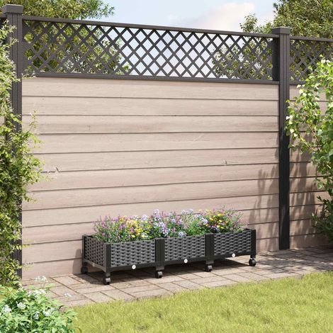 Teenpull – Gartenpflanzer mit Rädern Schwarz 120 x 40 x 29 cm PP (1/5)