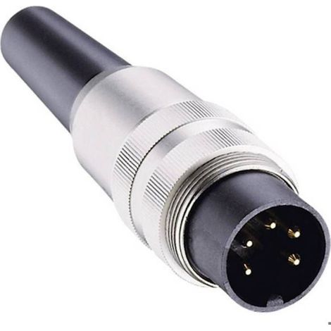 Connecteur Din Mâle - 6 Pôles - IP40 - Verrouillage À Vis - Connexion Par Soudure - 1 Pièce (1/2)
