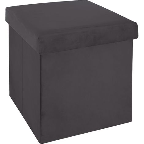 Pouf coffre pliant en velours TESS (1/3)