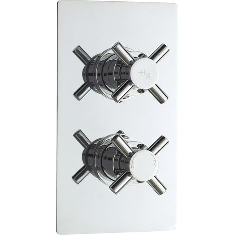 Hudson Reed Kristal Crosshead Concealed Shower Valve Dual Handle - Chrome (1/5)