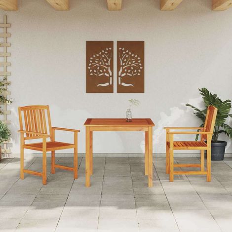Garten Essgruppe 3 pcs Braun Massivholz Akazie