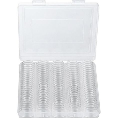 Boîte De Rangement Pour Pièces - Transparente En Plastique - Capacité 100 Pièces Avec 5 Blocs De Rangement - Pour Collections Et Expositions (1/4)