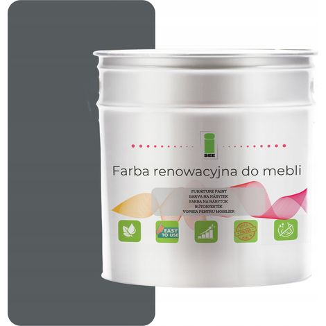 Peinture pour meubles de cuisine RAL 7012 gris satiné 1L pour façades en bois 2 en 1 (1/5)
