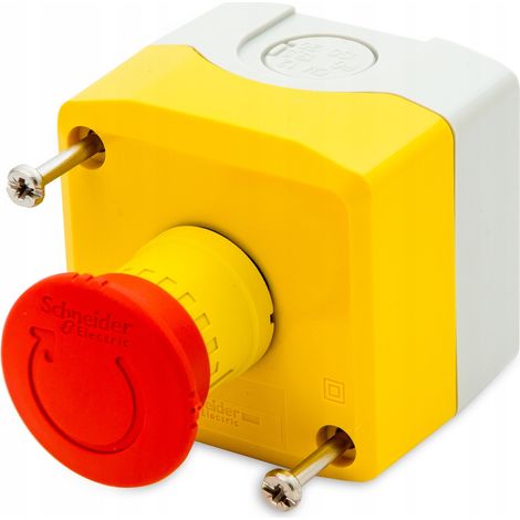 Harmony boite jaune 1 arrêt d'urgence rouge Ø40 tourner pour déverrouiller 1F+1O - XALK178E
