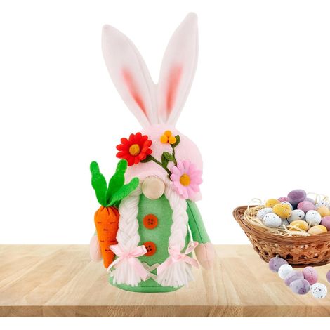 Diese farbenfrohen Frühlingsblumendekorationen in Form von Gnomen mit Hüten eignen sich als Tischdekoration für Ostern. (1/5)