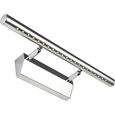 Lampe Salle de Bain Mirroir Acier Inoxydable LED 5W Applique Murale Lumière Tableau Étanche IP44 avec Interrupteur -Blanc Froid (1/4)