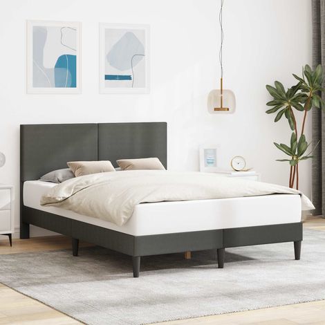 vidaXL Cadre de lit Gris foncé 120 x 190 cm Tissu en velours côtelé (1/5)