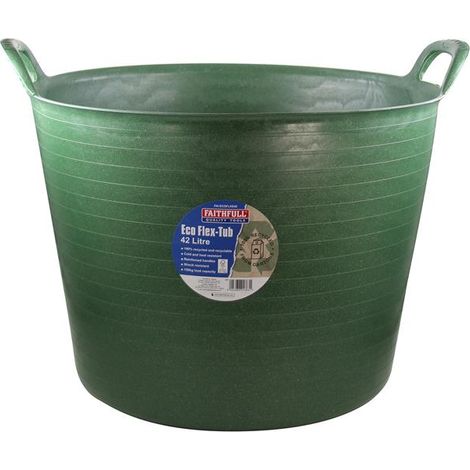 Faithfull Eco Flex Tub Bucket 42 litre - Recycled Green FAIECOFLXG42 (1/2)