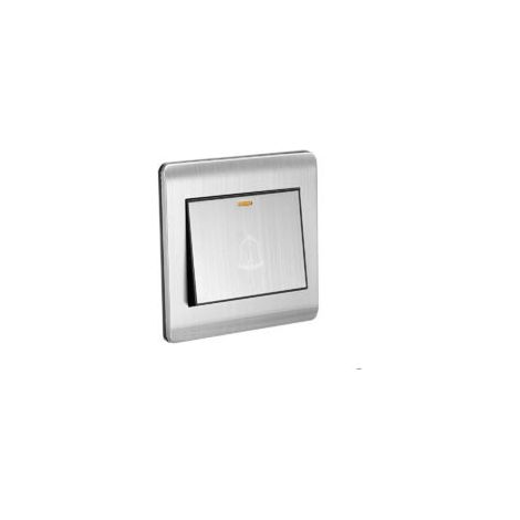 Bardusch - Interrupteur de sonnette de porte AC 250V 16A 86mm x 86mm Panneau inox Bouton-poussoir carré réinitialisable mural